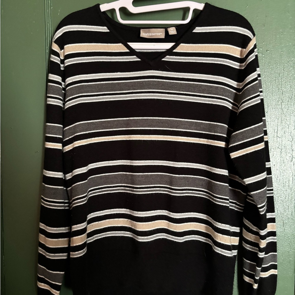 Black and Gray Striped Sweater